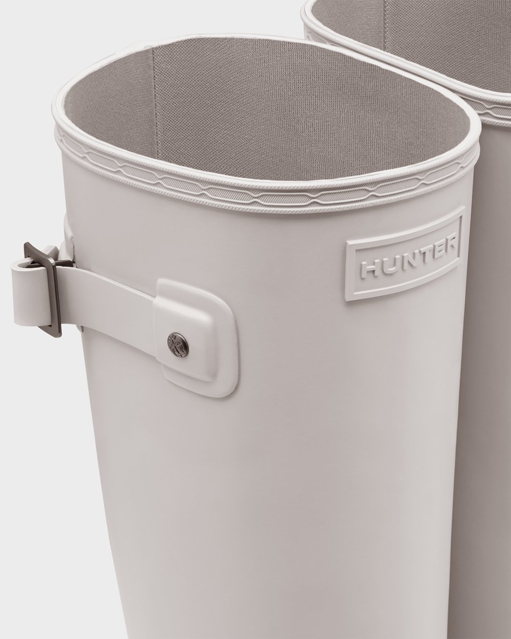 Wysokie Gumowce Damskie - Hunter Refined Slim Fit - Szare - LNCJ-18097